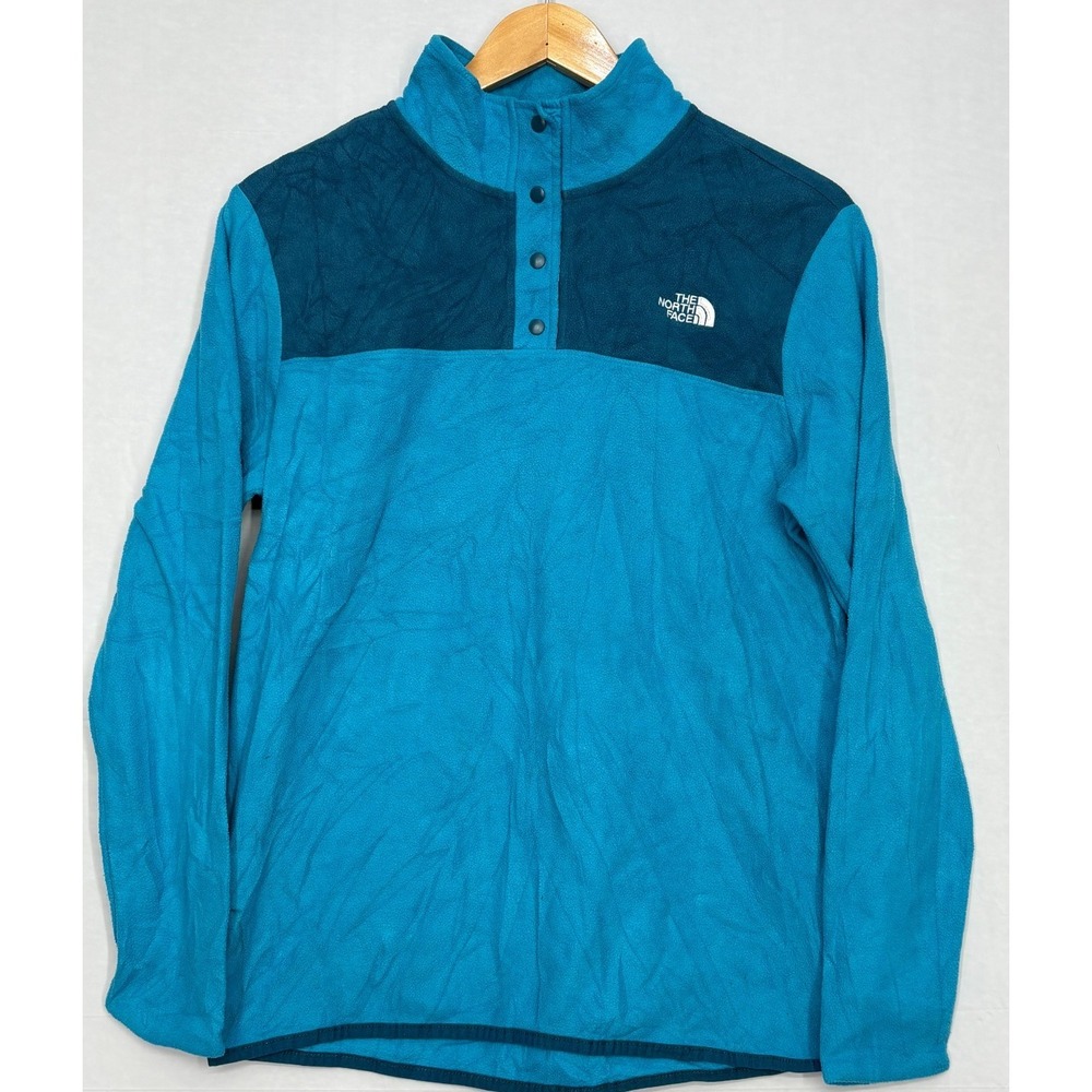 The North Face TKA Glacier Snap-Neck Pullover Sweatshirt Womens Blue Fleece M